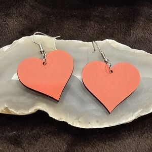 💥4 for $25💥 Laser-cut Heart Shaoed Wood Earrings